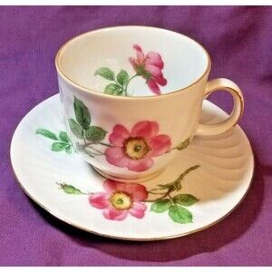 Bone China Teacup Cup & Saucer BAREUTHER BAVARIA PINK ROSE 154 Germany